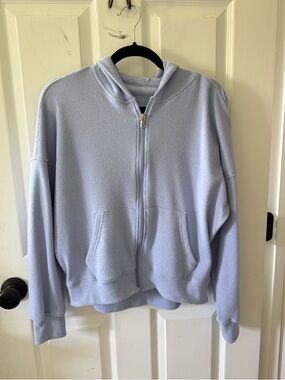 Abercrombie & Fitch Pastel Blue Full-Zip Hooded Sweatshirt